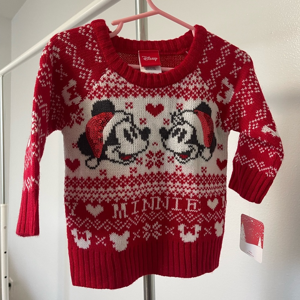 Disney Minnie Mickey Mouse Christmas holiday sweater